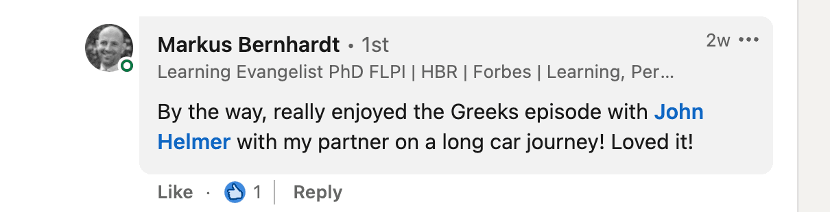 Podcast testimonial 17